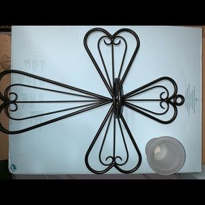 Partylite Antique Brass Cross Votive Sconce